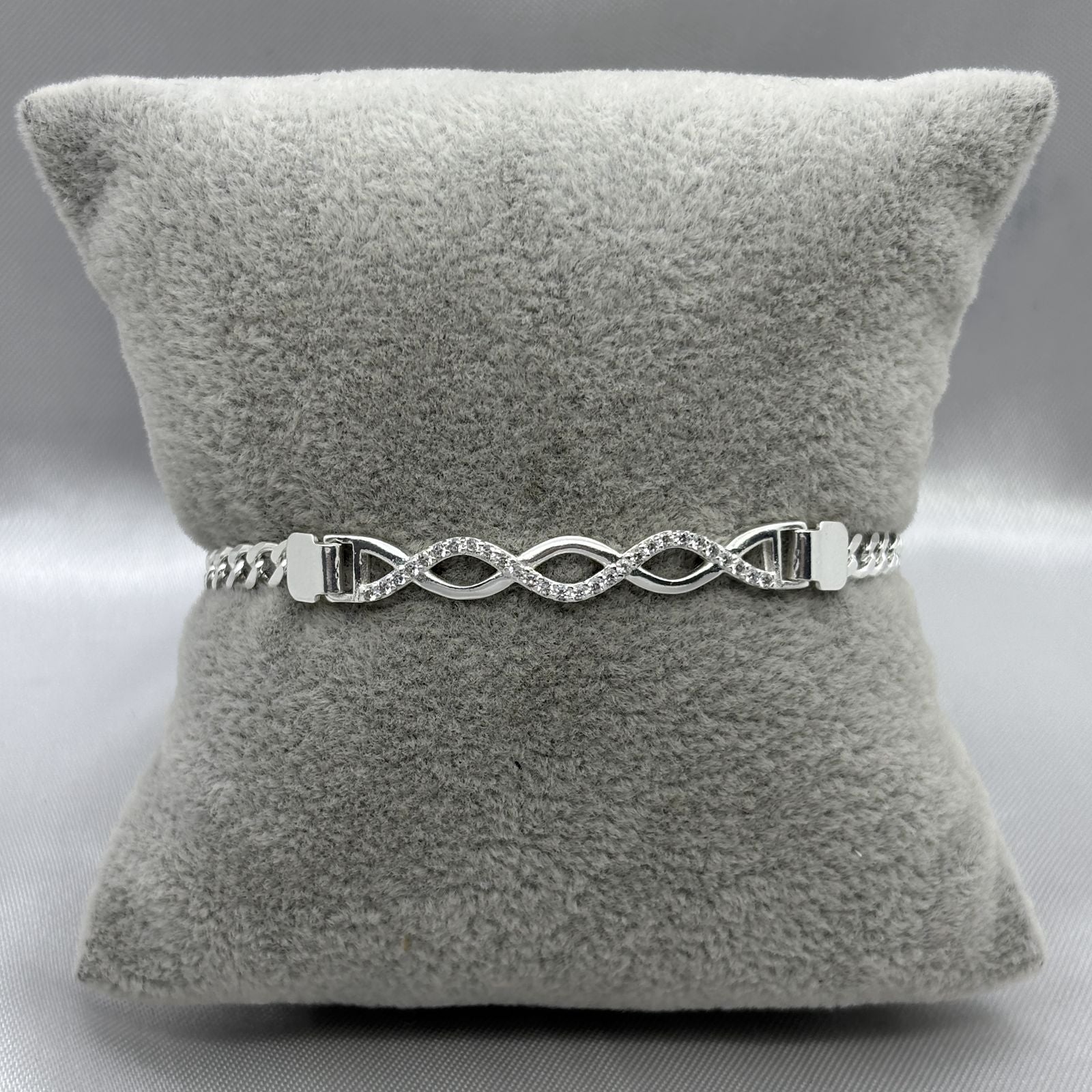 #ESC260 - Esclava Cruzada Con Zirconia Plata - A09/5.8