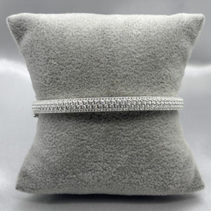 #PA493 - Pulsera Rigída Con Zirconia Plata/Baño De Rodio - B11/13.1