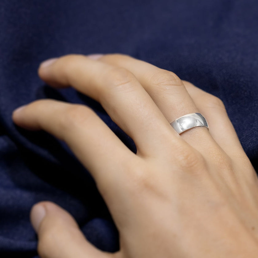 #AG109 - Argolla Lisa Media Caña De Plata - 6 mm - CE4.9