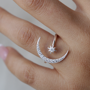 #AD166 - Anillo De Luna y Sol Ajustable - IP2.0