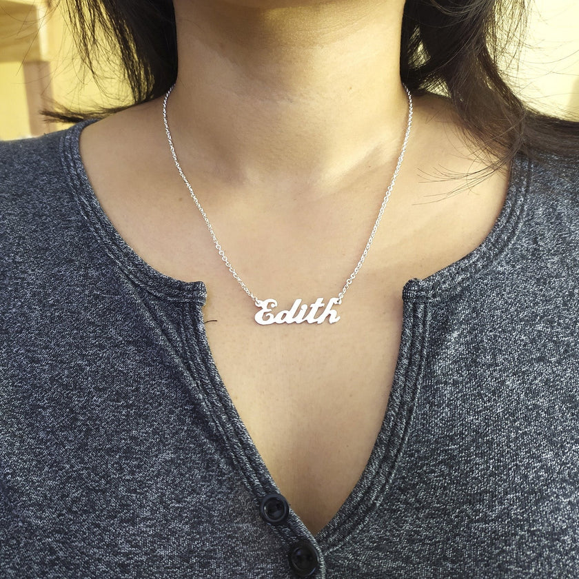 #HE102 / CAD173 - Gargantilla De Nombre Personalizado De Plata - DE025/