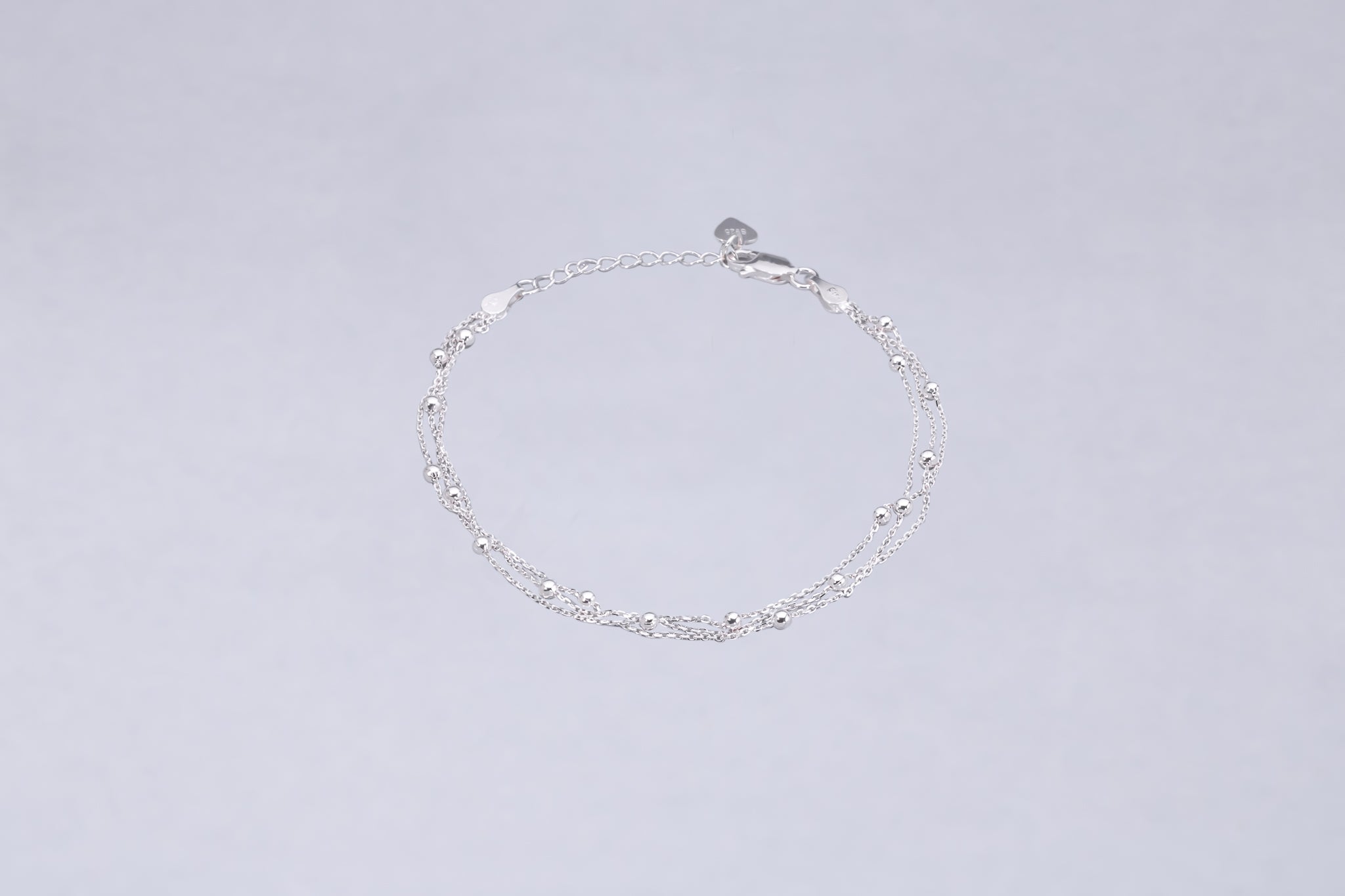 #PA228 - Pulsera Triple Con Bolitas De Plata - MI3.1