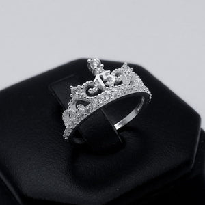 #AD300 - Anillo Corona De 15 años/XV's Con Piedra Zirconia Plata - A13/1.8