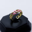 #AOL103 - Anillo Ajustable De Cadena De Oro Laminado De 18k