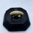 #AOL129 - Anillo Con Perlas Y Piedras Ajustable De Oro Laminado De 18k