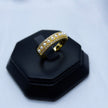 #AOL129 - Anillo Con Perlas Y Piedras Ajustable De Oro Laminado De 18k