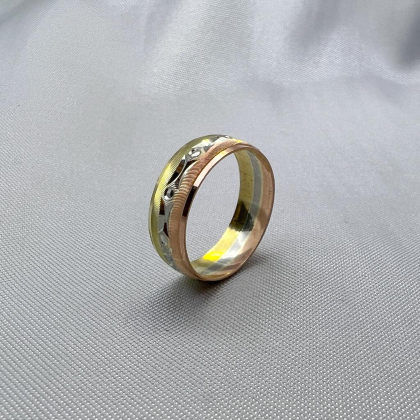 #AG10104 - Argollas Tres Oros Oro 10K - H10/1.9